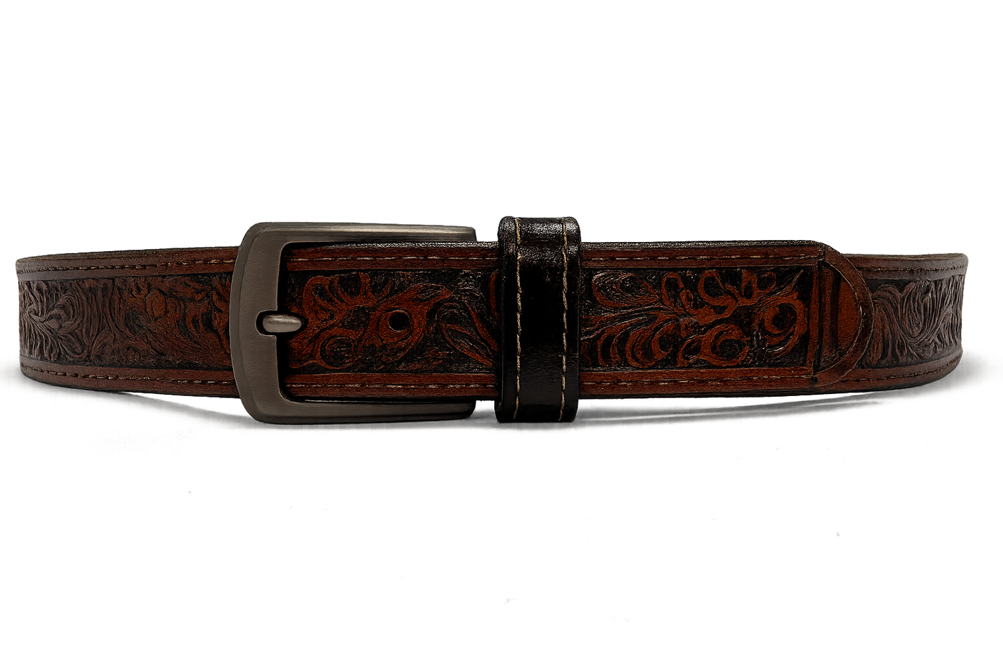 Western Leather Belt – Chestnut - 48 Inches